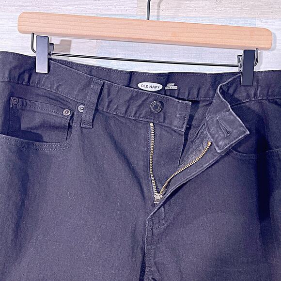 OLD NAVY Built In Flex Skinny Jeans Black Stretch Denim Mens 33x30 - Picture 3 of 7